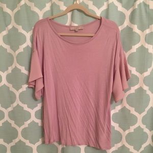 LOFT lavender butterfly sleeve shirt